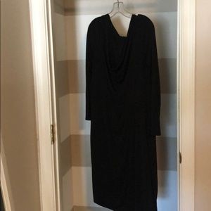 Black, long sleeve scoop neck dress